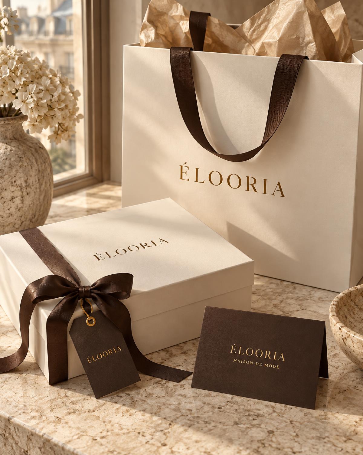 Écrin et packaging de la maison ELLOORIA